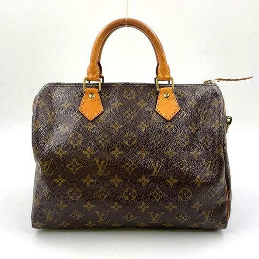 Louis Vuitton Speedy 30 Monogram Leather X PVC Brown Handbag Gold N41370