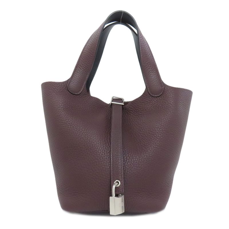 Hermes Picotin Lock PM Eclat Silver Hardware Handbag Taurillon Women