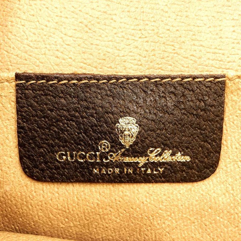 Gucci 156 01 031 GG Supreme Sherry Line Clutch Bag Second Bag Brown PVC Vintage