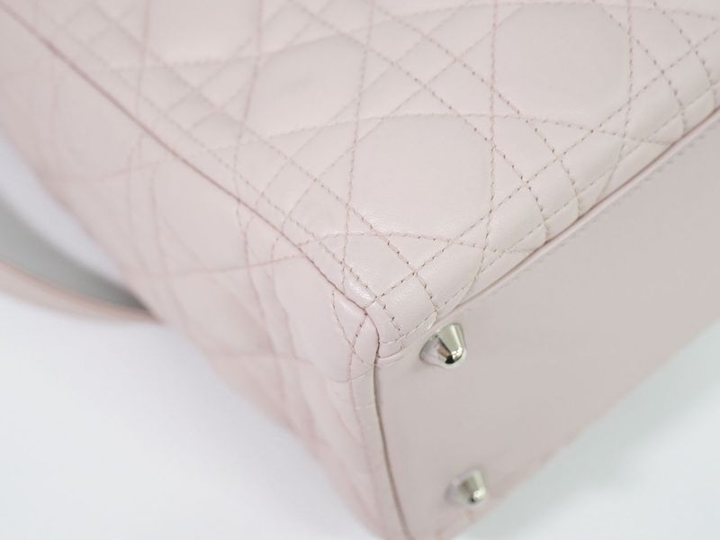 Authentic Christian DIOR Lady Dior Cannage 2WAY Shoulder Bag Handbag Leather