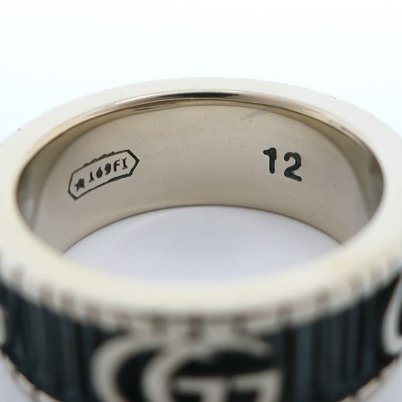 Gucci Double G Silver 925 Size 11.5 Ladies 6.2g Ring