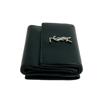 Saint Laurent Box Paris YSL Logo Leather Wallet Black — view 5