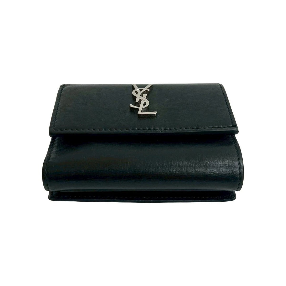 Saint Laurent Box Paris YSL Logo Leather Wallet Black — view 6