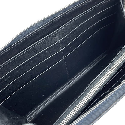 Celine Round Zip Long Leather Wallet Long Wallet Navy
