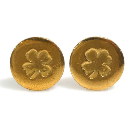 Chanel Earrings Clover Gold
