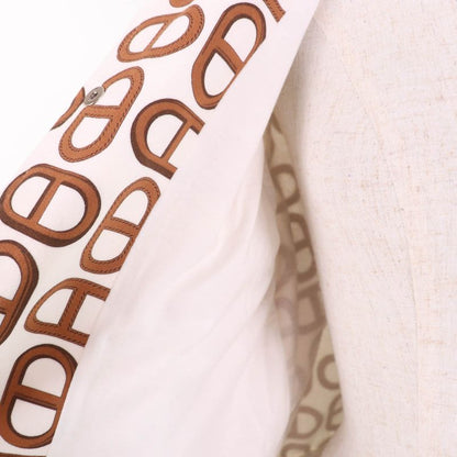 Hermes 24SS 100% Cotton Chaine D'ancre Teddy Blouson Ivory Brown 38 Made In