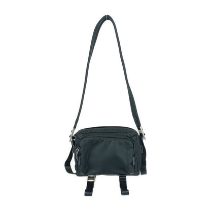 Prada Shoulder Bag Crossbody 2 Vh043 Black Silver Hardware Nylon Leather