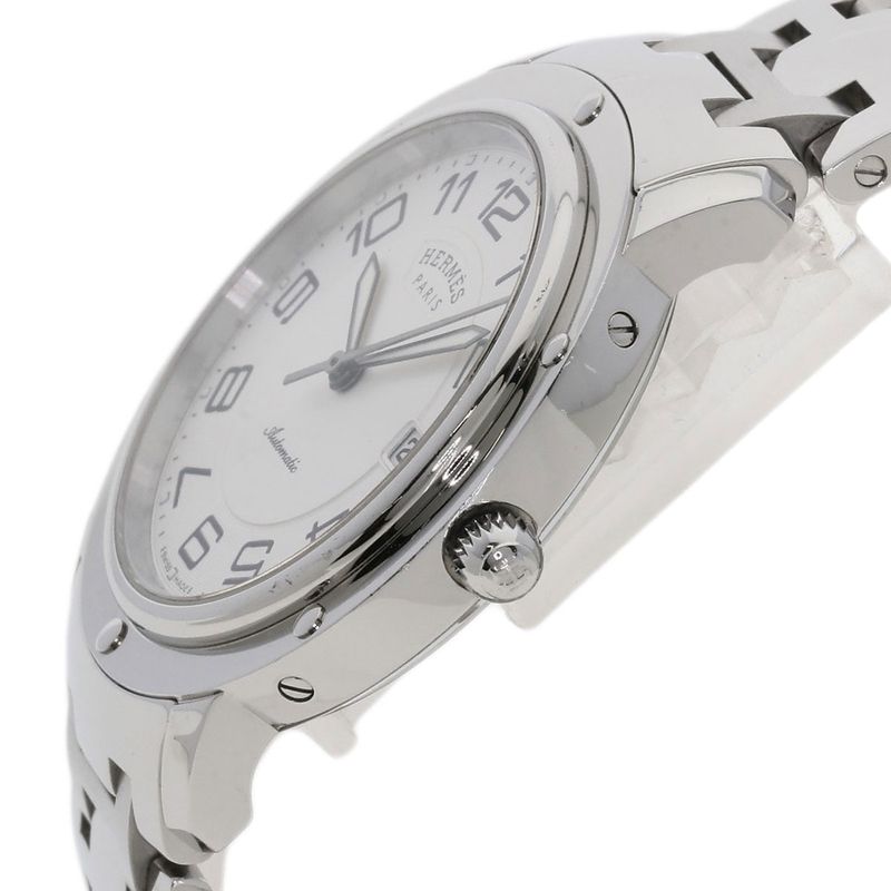 Hermes Cp2810 Clipper Classic Watch SS Men's