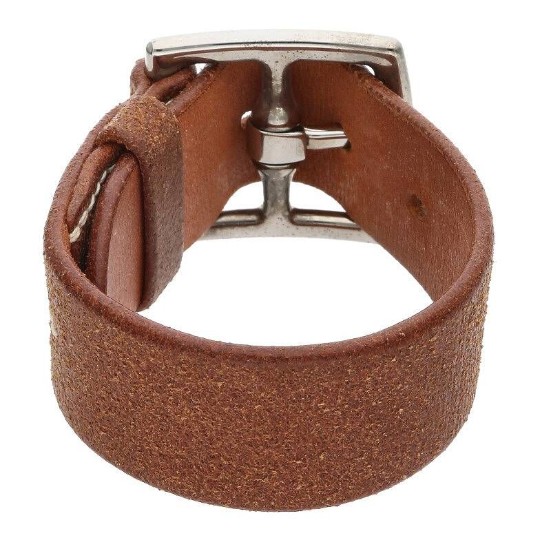 Hermes Etrivière □H Engraved Svhardware Leather Bracelet Men's