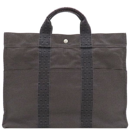 Hermes Tote Bag Her Line Tote MM Canvas Gray Silver Hardware Key and Cadena