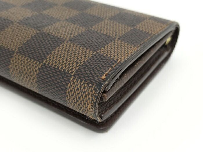 Louis Vuitton Porte Feuille Tresor Fold Wallet With L-shaped Zipper Damier