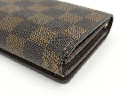 Louis Vuitton Porte Feuille Tresor Fold Wallet With L-shaped Zipper Damier