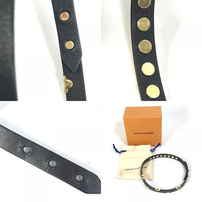 Louis Vuitton Bracelet Bra Scuff Daily Monogram Studded M6557f Leather Black