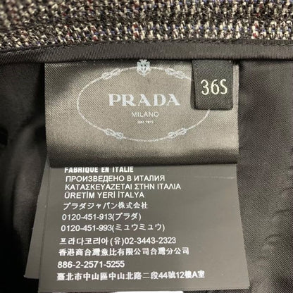 Prada Bottoms Wool Gray Skirt Tweed