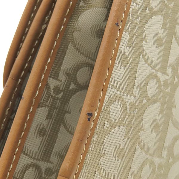 Christian Dior 2way Bag Trotter 2way Handbag Canvas Leather Beige Gold Hardware
