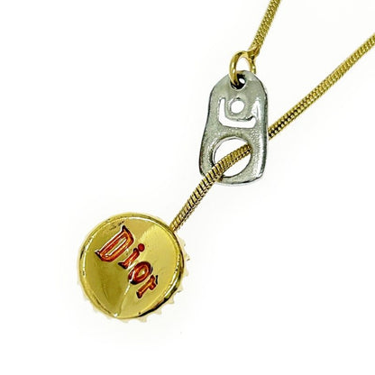 Christian Dior GP Dior Logo Bottle Lid Motif Necklace Women's Gold 365486