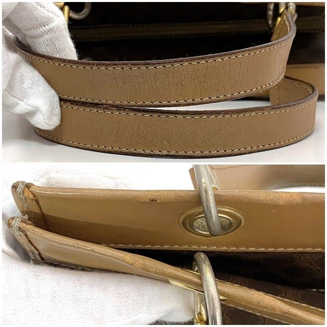 Celine Handbag Brown Macadam Tote Bag PVC Leather Preowned