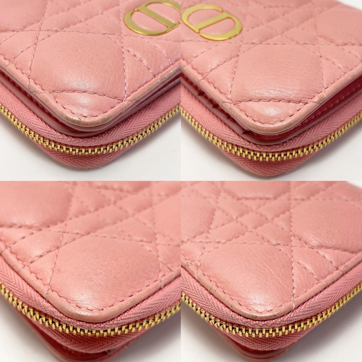 Christian Dior Cannage S5032 Pink Bifold Wallet Ladies