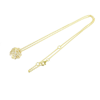 Chanel Camellia Pendant Yellow Gold 18K Diamond Necklace — view 3