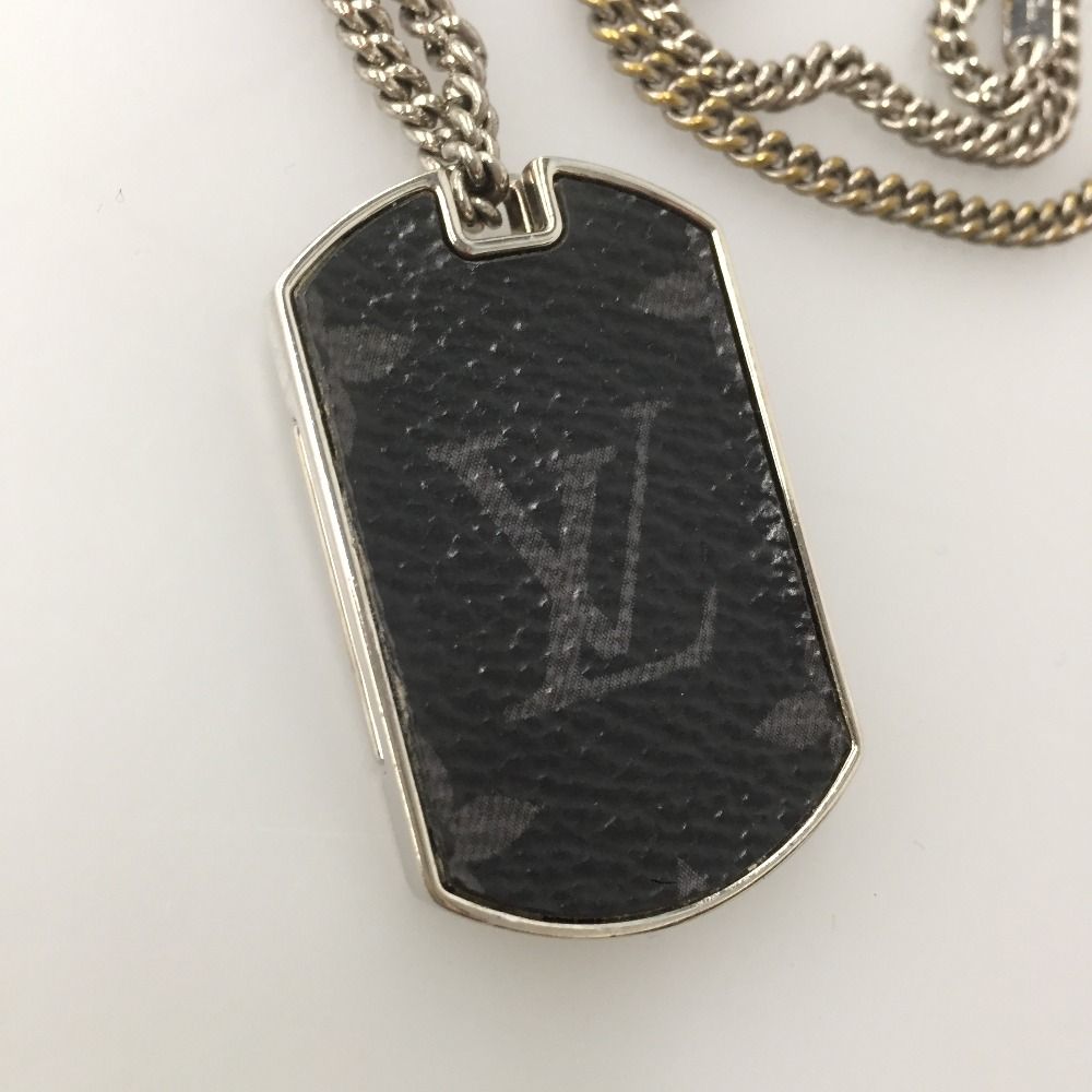 Louis Vuitton Necklace Plaque Monogram Eclipse Di1107