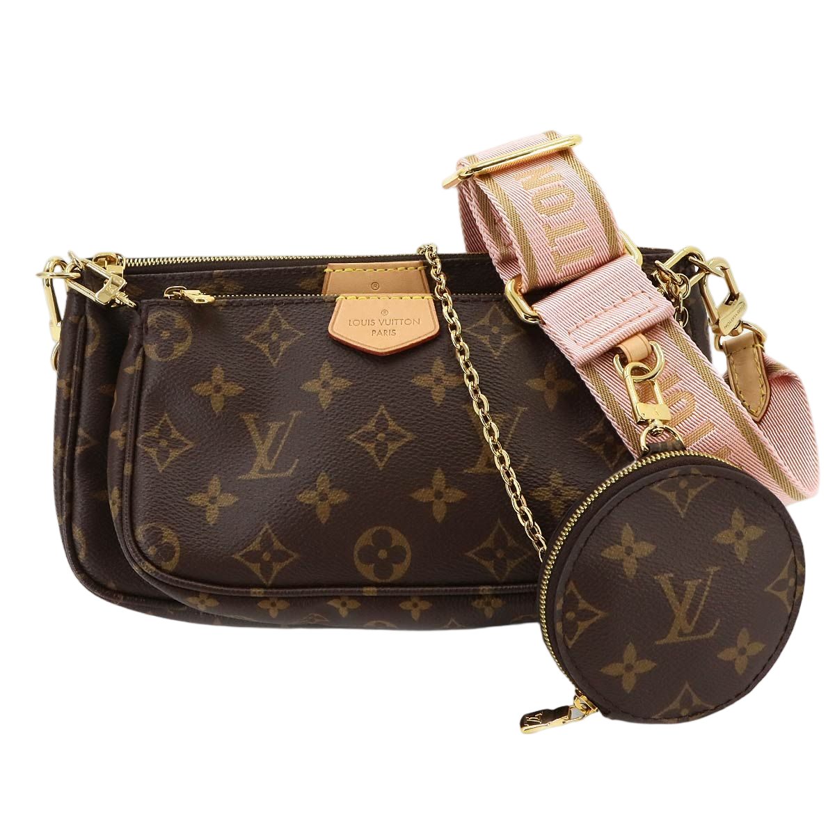 Louis Vuitton Monogram Multi Pochette Accessoires Shoulder Bag Rose Clair