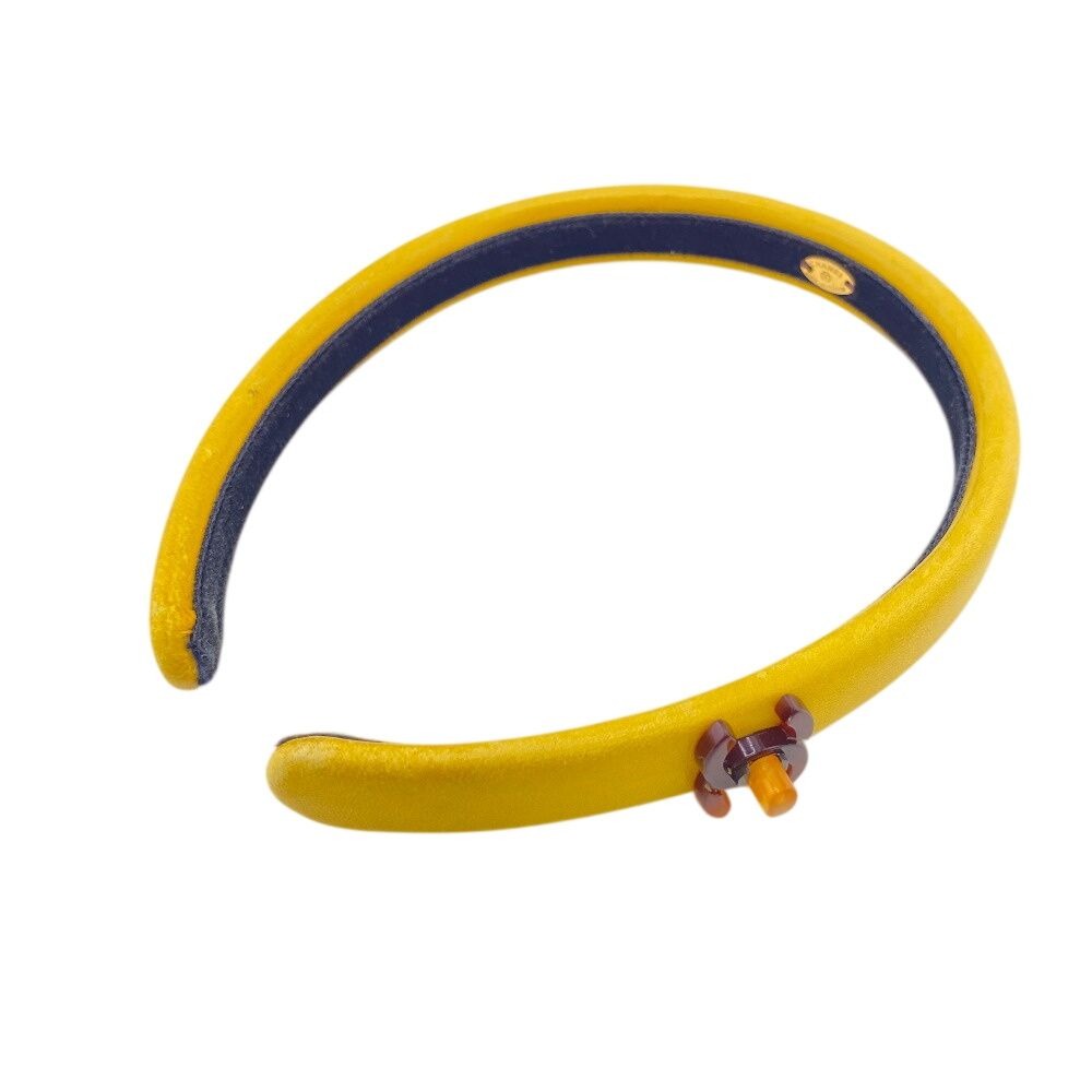 Chanel Coco Mark Turnlock Headband Hair Accessory Yellow