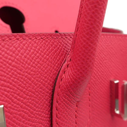 Hermes Handbag Birkin 30 Vaux Epson Rose Extreme Silver Hardware Y Engraved [box