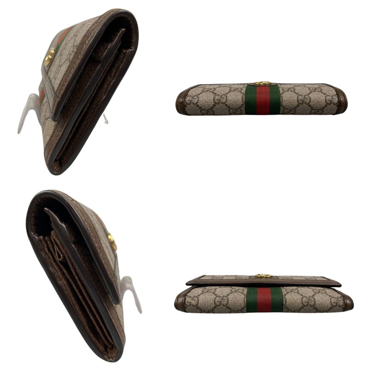 Gucci Ophidia GG Continental Wallet Sherry Line GG Supreme Long Wallet