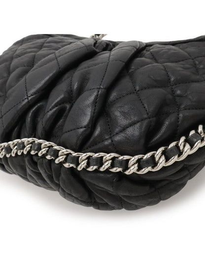 Chanel Quilted Chain Around Shoulder Lambskin Leather Black