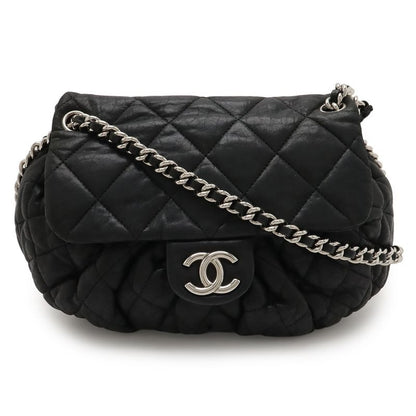 Chanel Quilted Luxury Chain Around Shoulder Lambskin Leather Black