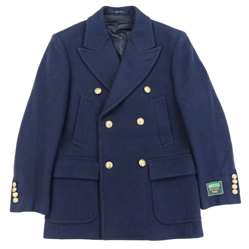 Gucci Wool Pea Coat Size 44 Navy