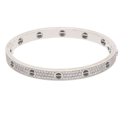 Cartier LOVE Bracelet Love Bracelet 18K White Gold Ceramic PAVE Diamond