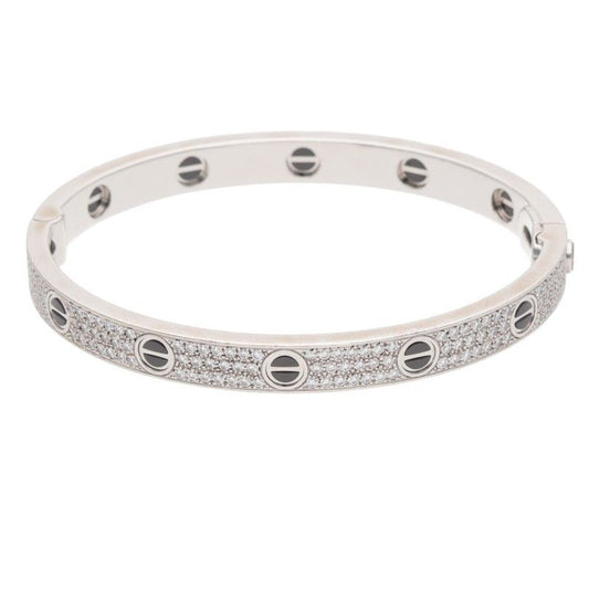 Cartier LOVE Bracelet Love Bracelet 18K White Gold Ceramic PAVE Diamond