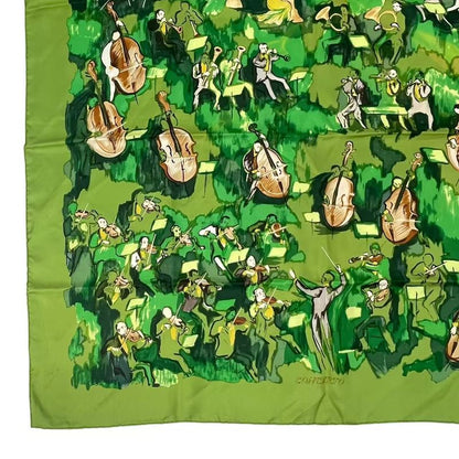 Hermes Carre 90 Silk Scarf Concerto Green
