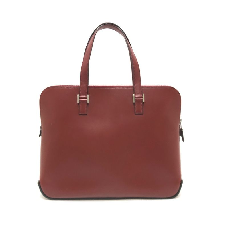 Hermes Tote Bag Escapada Box Calf Bordeaux Burgundy