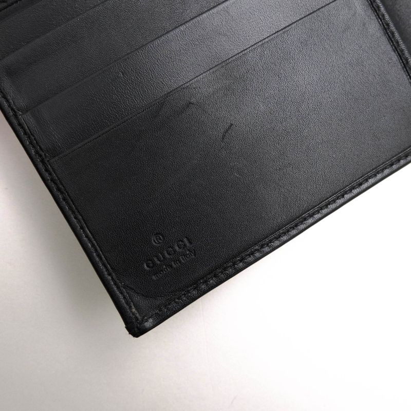 Gucci Wallet Men Leather Genuine Black 90690 1502 with Coin Purse Bifold