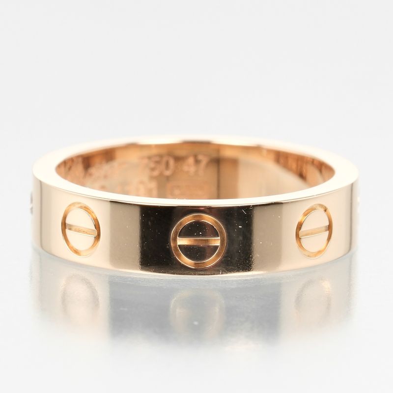 Cartier Love Small Model 18K Pink Gold And Diamonds Size 7 Ladies 4.16g Ring