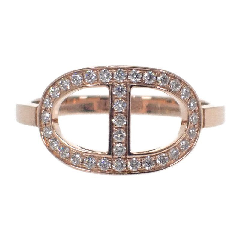 Hermes Chaine D'ancre Contour MM 53 no 13 B Ring 18K Pink Gold Diamond