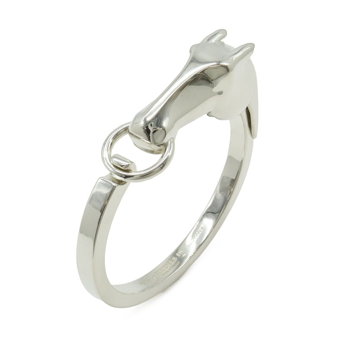 Hermes Gallop Bracelet Bangle Horse Motif Silver