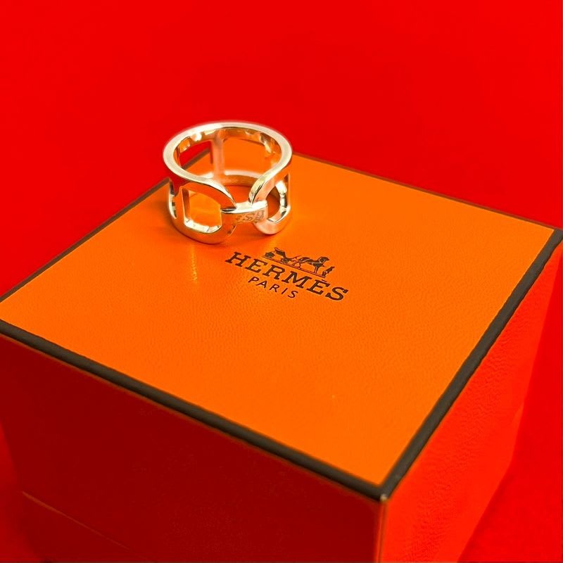 Hermes Ever Chaine D'ancre MM Silver 925 Ring 52 Size 12 33065