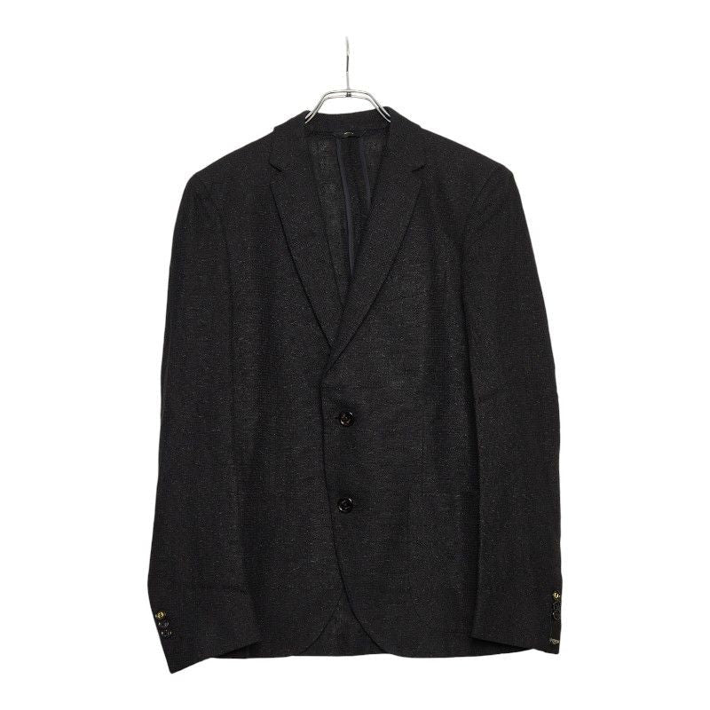 Fendi 2 B Tailored Jacket Size 50 Black Linen Cotton