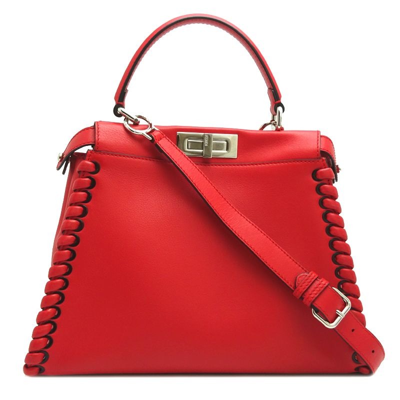 Fendi Handbag Leather Red