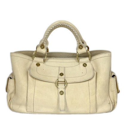 Celine Handbag Boogie Bag Ivory Leather