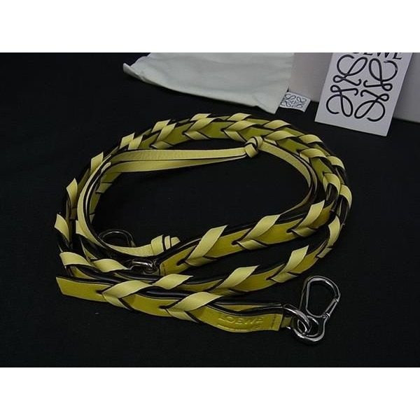 Loewe Braided Leather Bag Shoulder Strap Yellow
