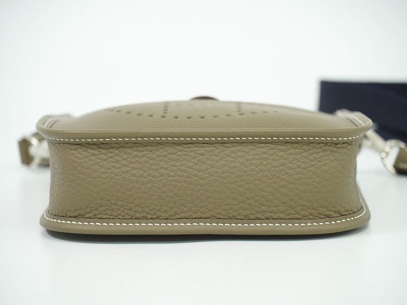 Authentic Hermes Evelyn TPM Taurillon Clemence Leather Shoulder Bag Pochette B