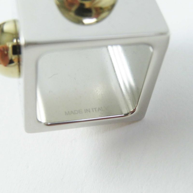 Hermes Metal GP Cube Scarf Ring Gold Silver With Box And Storage Bag Made In