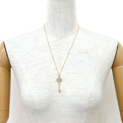 Tiffany & Co Necklace Knot Key Pendant Diamond Au75pg 18K Pink Gold