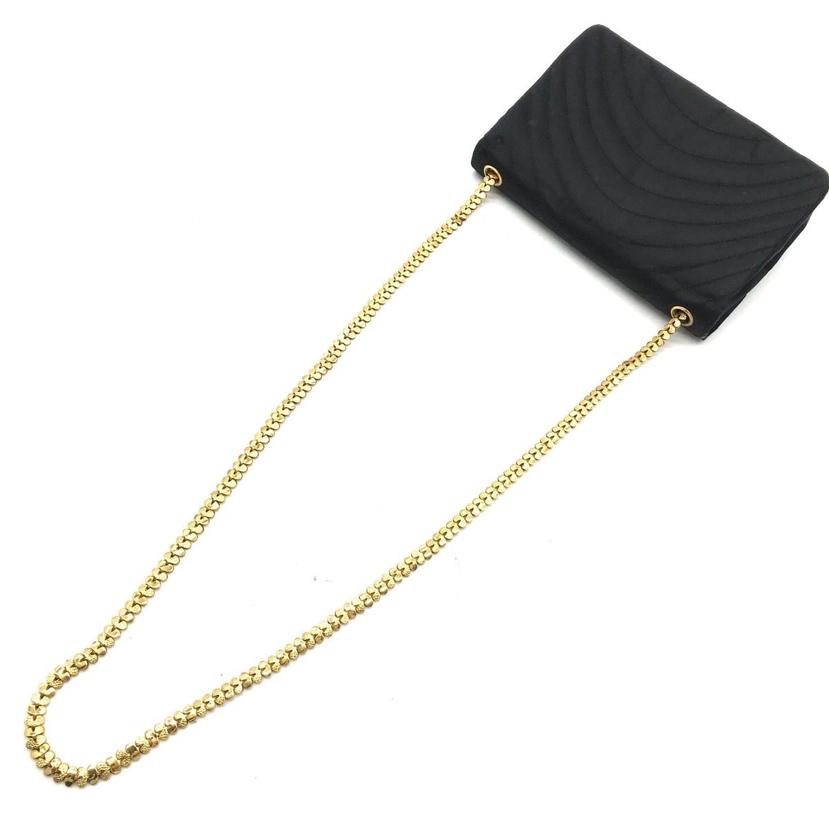 Chanel Gripois Satin Chain Shoulder Bag Black — view 2