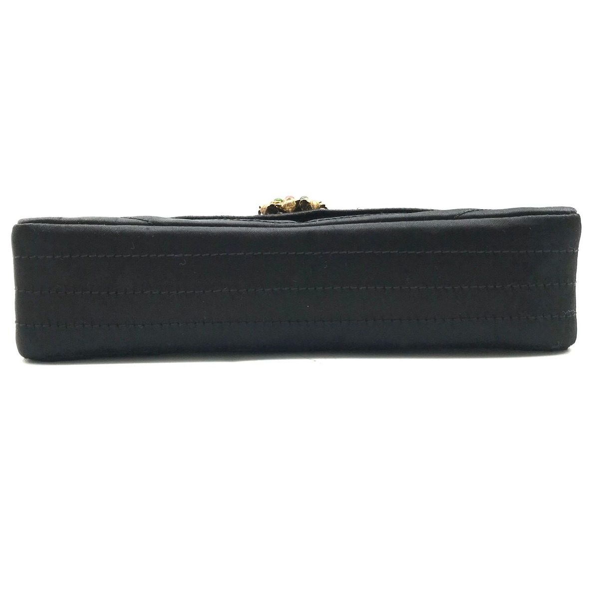 Chanel Gripois Satin Chain Shoulder Bag Black — view 3