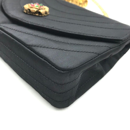 Chanel Gripois Satin Chain Shoulder Bag Black — view 5